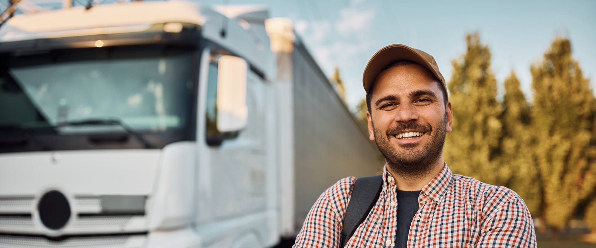 truck driver smiling at camera